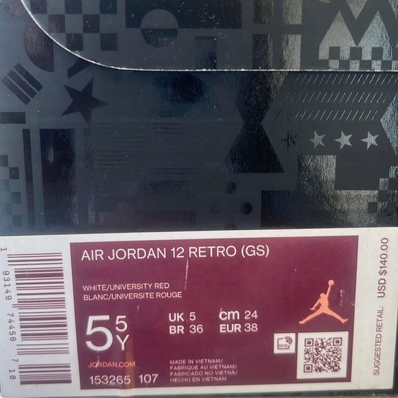 Chinese New Year Retro Jordan 12s size 5.5Y/7womens - Picture 9 of 9